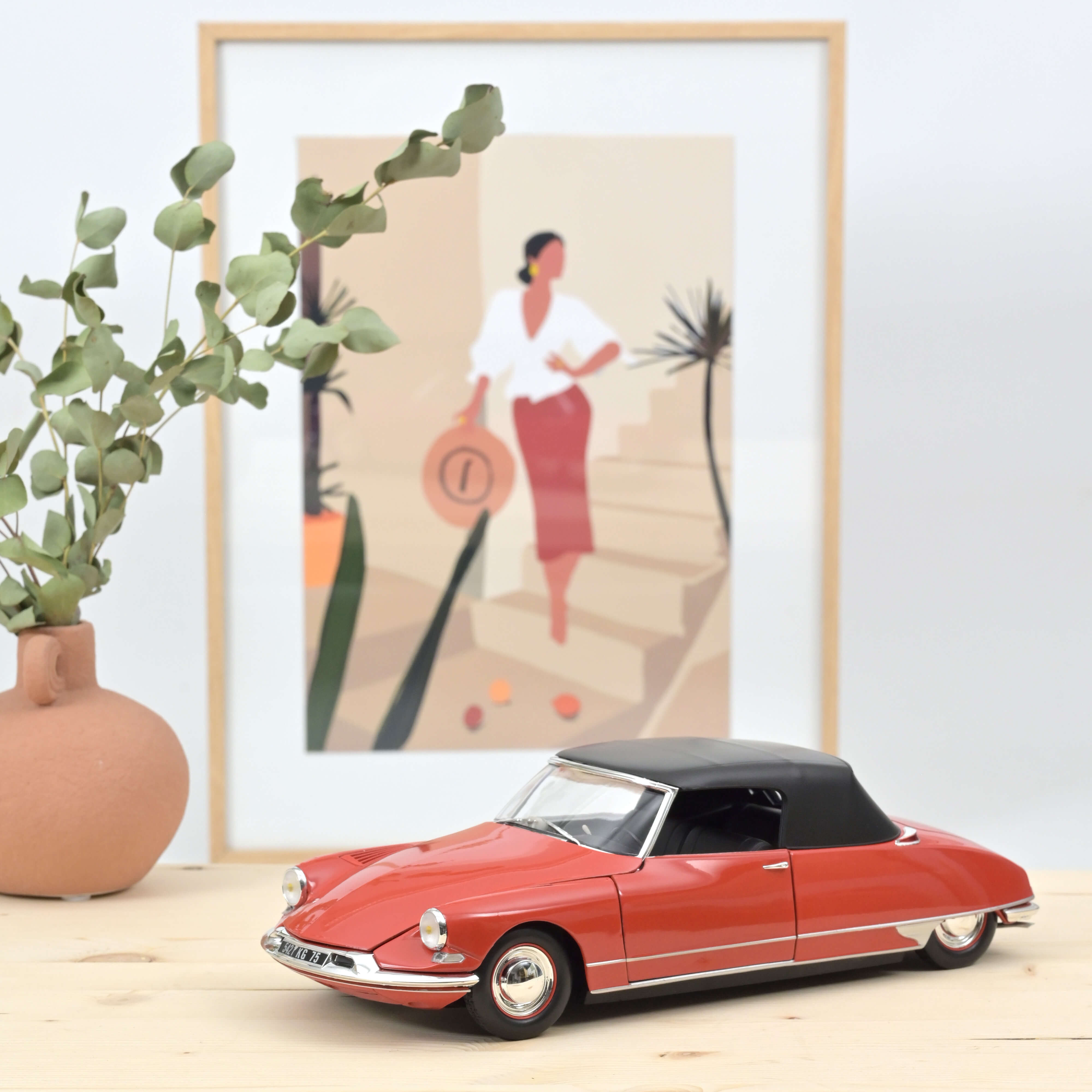 norev-citro-n-ds-19-cabriolet-1961-rouge-corail-1-18 image 2