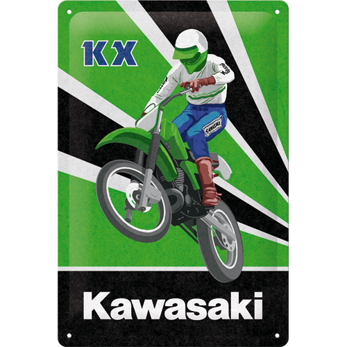 nostalgic-art-kawasaki-kx-motocross-targa-in-metallo-20x30-cm image 2