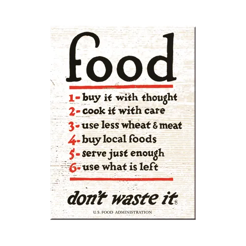 nostalgic-art-food-don-t-waste-it-magnete-da-frigo-in-metallo-6x8-cm image 1