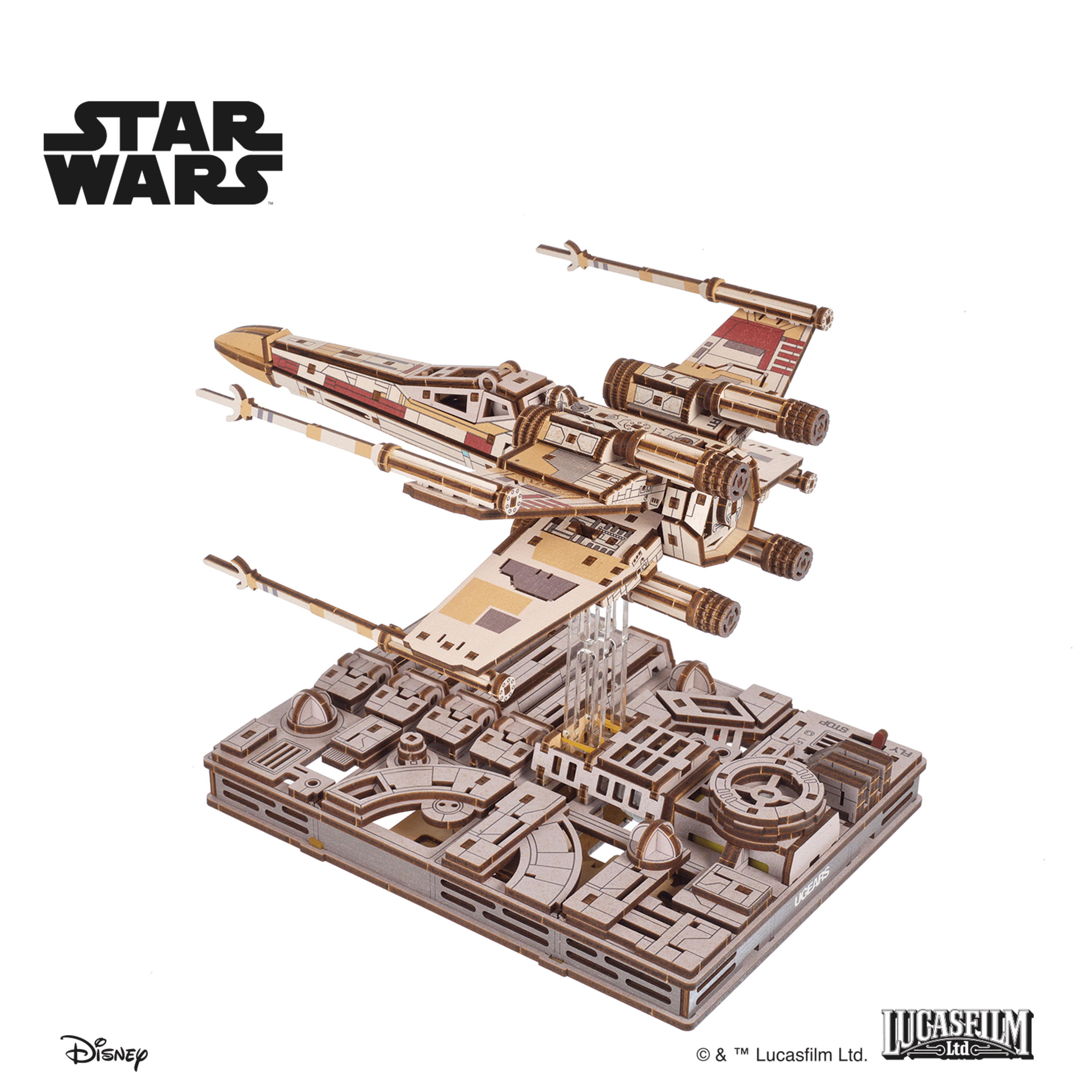 ugears-star-wars-luke-skywalker-s-x-wing-starfighter-modellino-spaziale-in-legno image 3