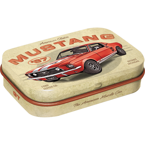 nostalgic-art-ford-mustang-gt-1967-red-scatola-mentine-con-magnete-6x4-cm image 1