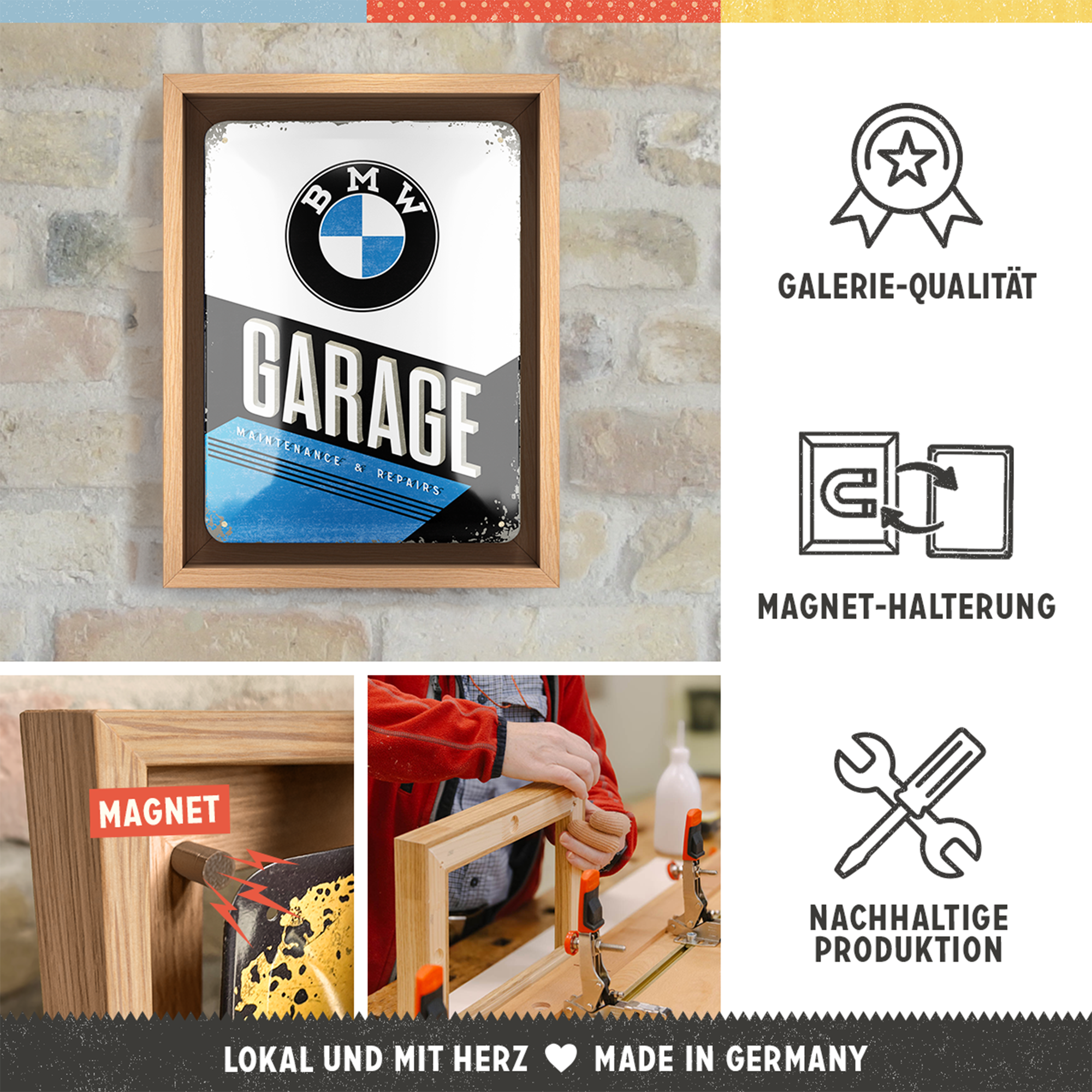 bmw-garage-n-frame-s-edition-nostalgic-art-cornice-rovere-18-5x24-cm image 5