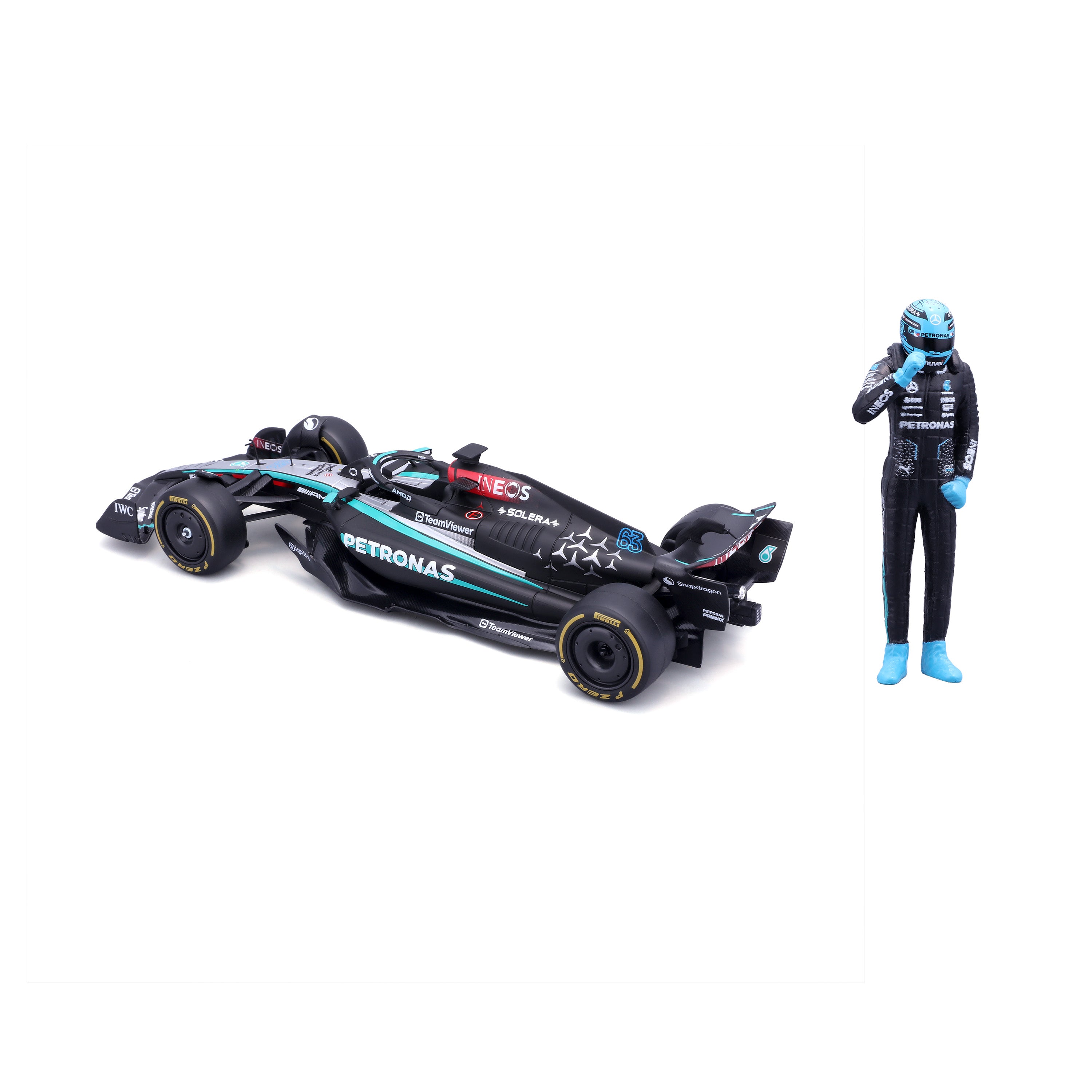 bburago-mercedes-amg-w15-e-performance-63-russell-con-pilota-1-24-f1-2024 image 5