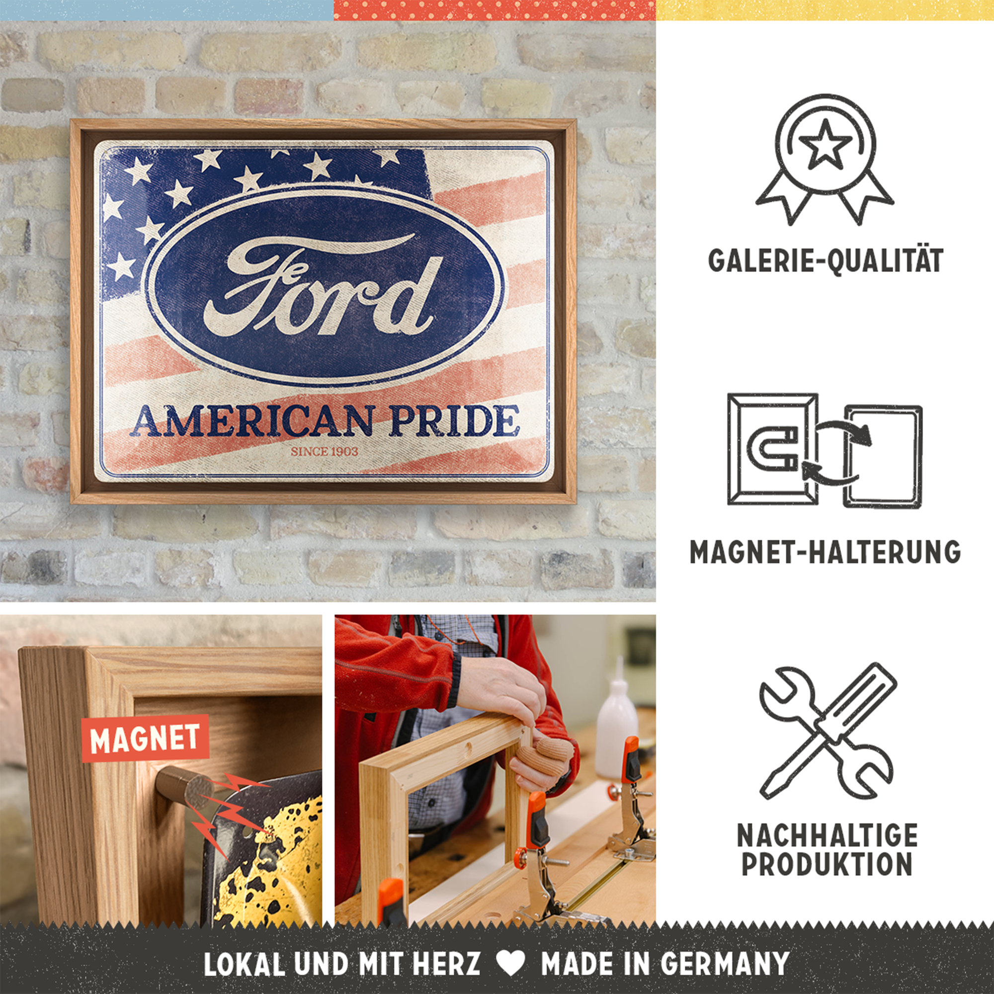 nostalgic-art-ford-american-pride-us-flag-n-frame-l-edition-33-5-x-44-cm image 3