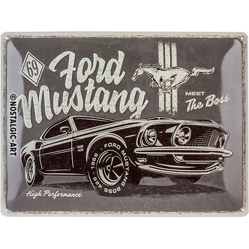 nostalgic-art-ford-mustang-the-boss-targa-metallo-30x40-cm image 2