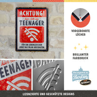 nostalgic-art-achtung-teenager-wlan-targa-in-metallo-15x20-cm image 2