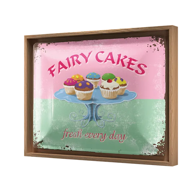 nostalgic-art-fairy-cakes-fresh-every-day-targa-in-metallo-con-n-frame-l-33-5-x- image 1