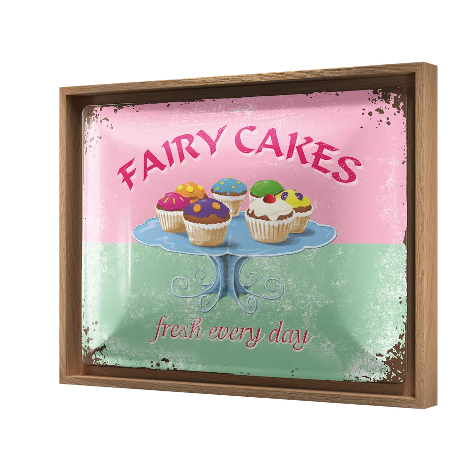 nostalgic-art-fairy-cakes-fresh-every-day-targa-in-metallo-con-n-frame-l-33-5-x- image 1