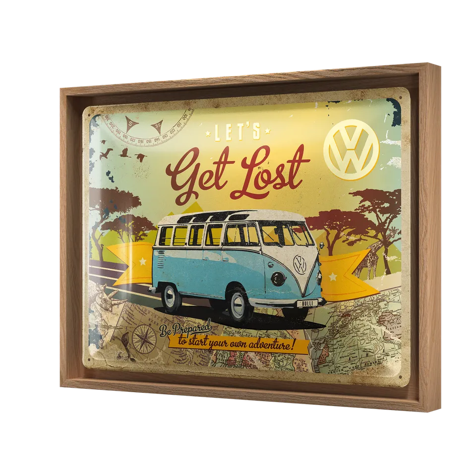 nostalgic-art-vw-bulli-let-s-get-lost-cornice-n-frame-l-33-5x44-cm image 1