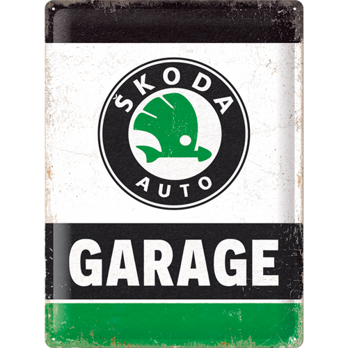 nostalgic-art-skoda-garage-green-targa-in-metallo-30x40-cm image 1