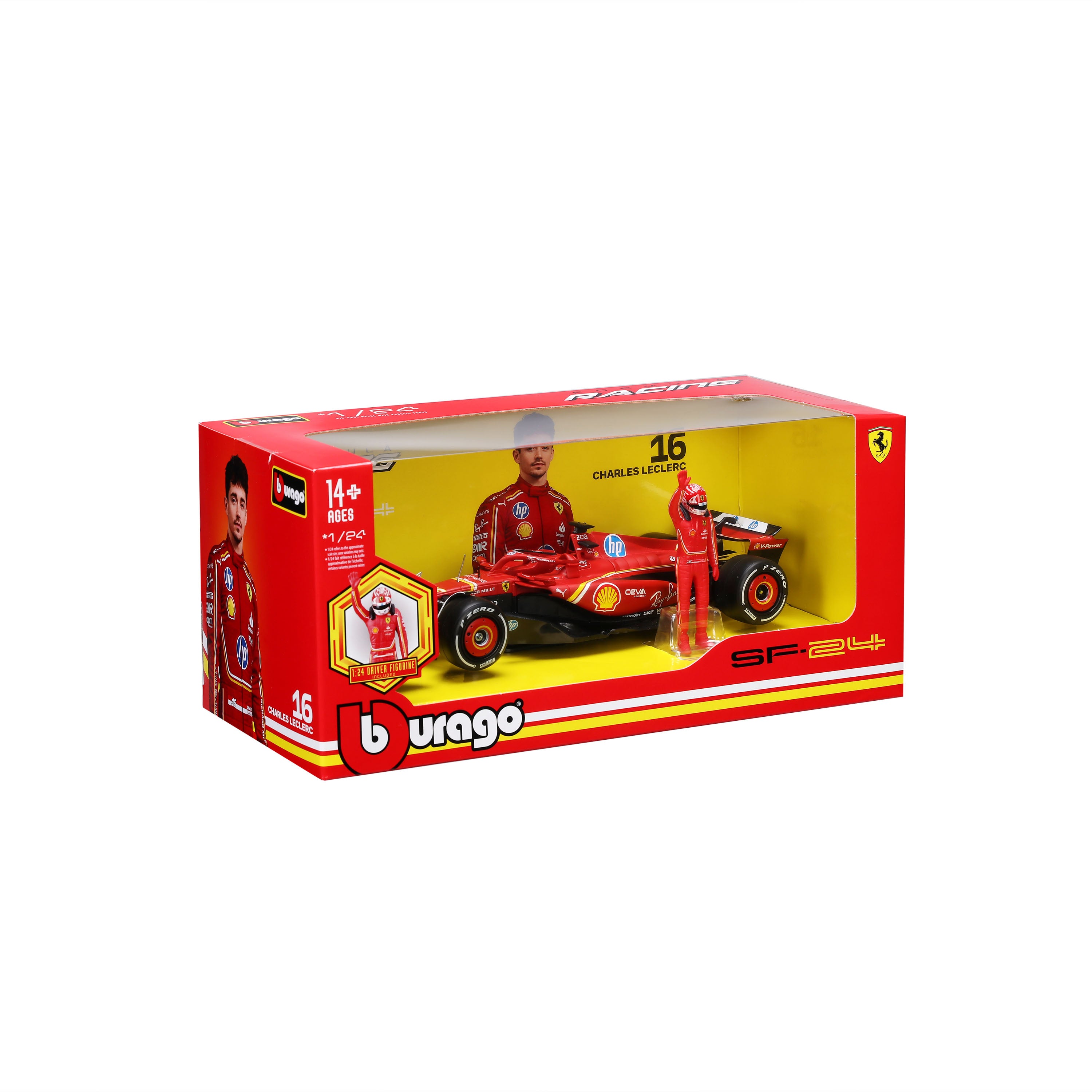 bburago-f1-ferrari-sf-24-2024-16-leclerc-1-24-con-pilota-die-cast image 2