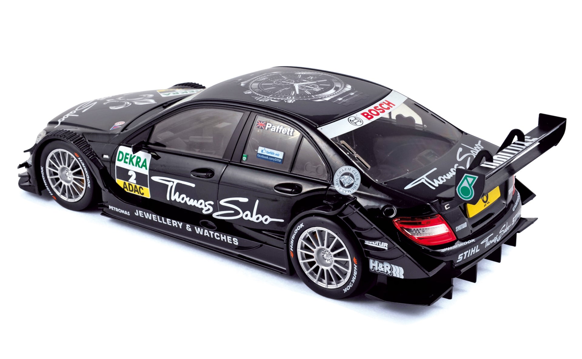 norev-mercedes-benz-c-class-dtm-2011-n-2-paffett-1-18-modellino-auto-da-corsa image 1