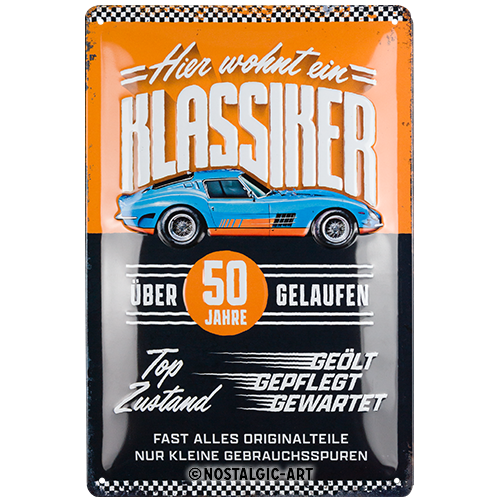 nostalgic-art-hier-wohnt-ein-klassiker-50-targa-in-metallo-20x30-cm-3 image 2