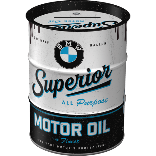 nostalgic-art-bmw-superior-motor-oil-salvadanaio-barile-olio-600-ml image 1