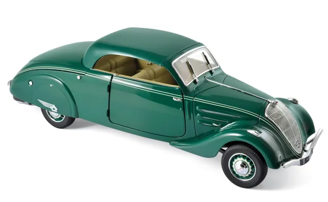 norev-peugeot-402-eclipse-1937-1-18-verde-scuro-modellino-auto-d-epoca image 1
