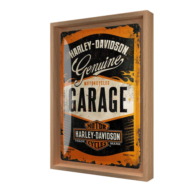 nostalgic-art-harley-davidson-garage-n-frame-m-edition-24x33-5-cm image 1