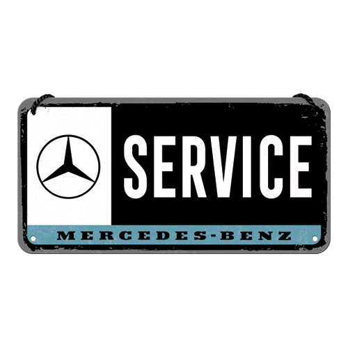 nostalgic-art-mercedes-benz-service-insegna-metallo-10x20-cm image 1