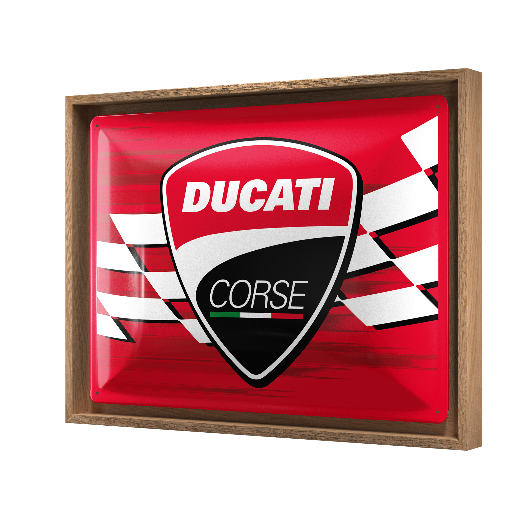 nostalgic-art-ducati-corse-logo-racing-flag-insegna-con-cornice-n-frame-l-33-5x4 image 1