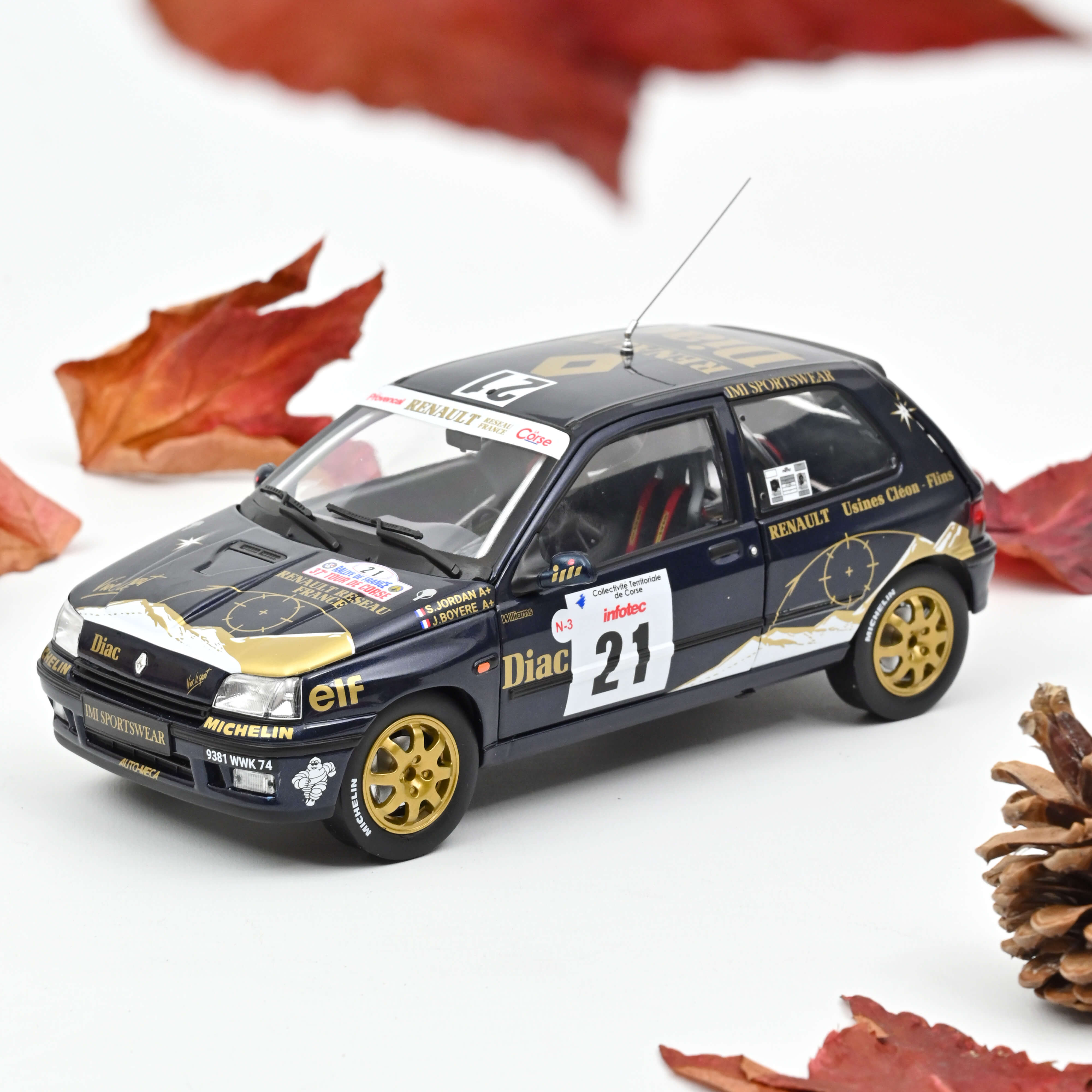 norev-renault-clio-williams-1993-tour-de-corse-21-jordan-modellino-auto-1-18 image 1