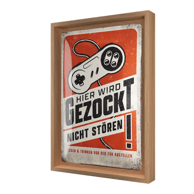nostalgic-art-hier-wird-gezockt-n-frame-m-edition-targa-gaming-con-cornice-in-le image 1