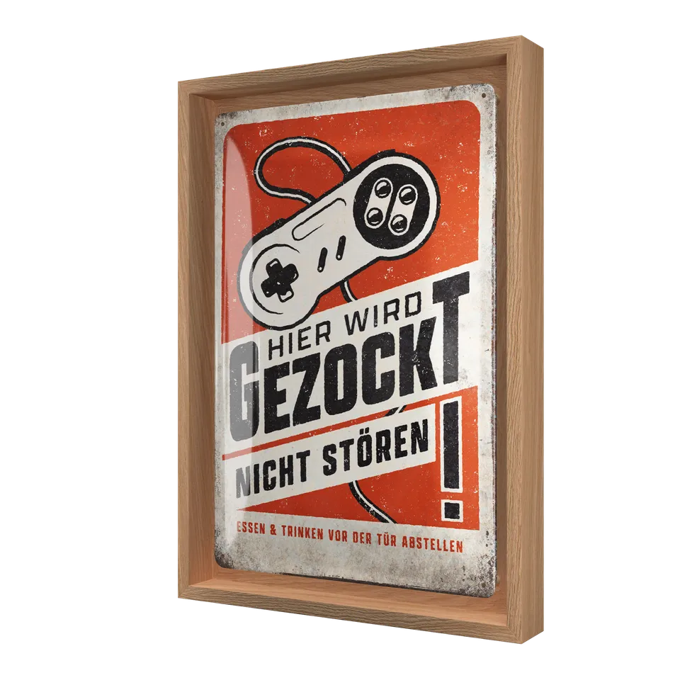 nostalgic-art-hier-wird-gezockt-n-frame-m-edition-targa-gaming-con-cornice-in-le image 1