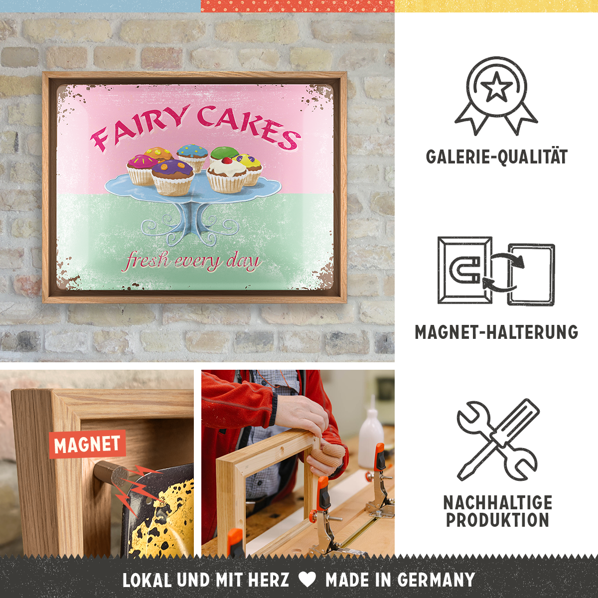 nostalgic-art-fairy-cakes-fresh-every-day-targa-in-metallo-con-n-frame-l-33-5-x- image 3