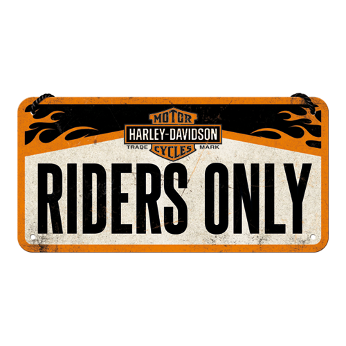 nostalgic-art-harley-davidson-riders-only-insegna-metallo-da-appendere-10x20-cm image 1
