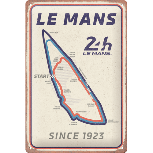 nostalgic-art-24h-le-mans-circuit-targa-in-metallo-20-x-30-cm image 1
