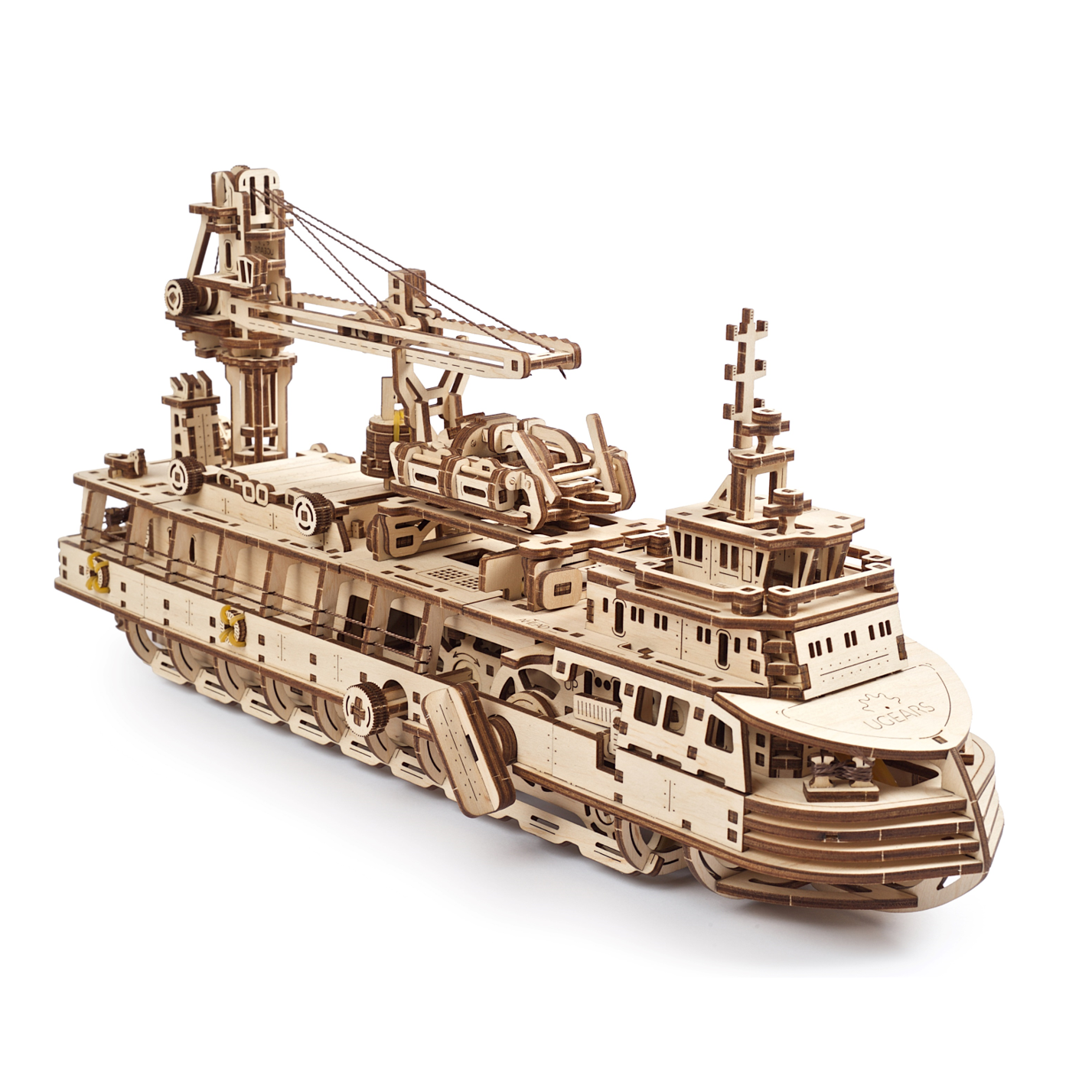 ugears-research-vessel-modello-meccanico-in-legno-3d-nave-da-ricerca image 1