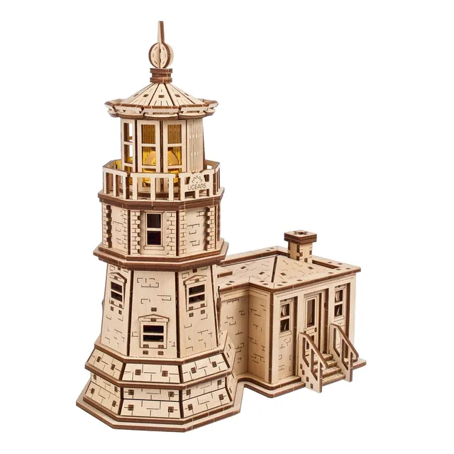 ugears-split-rock-lighthouse-faro-meccanico-in-legno-da-costruire-advanced-gears image 1