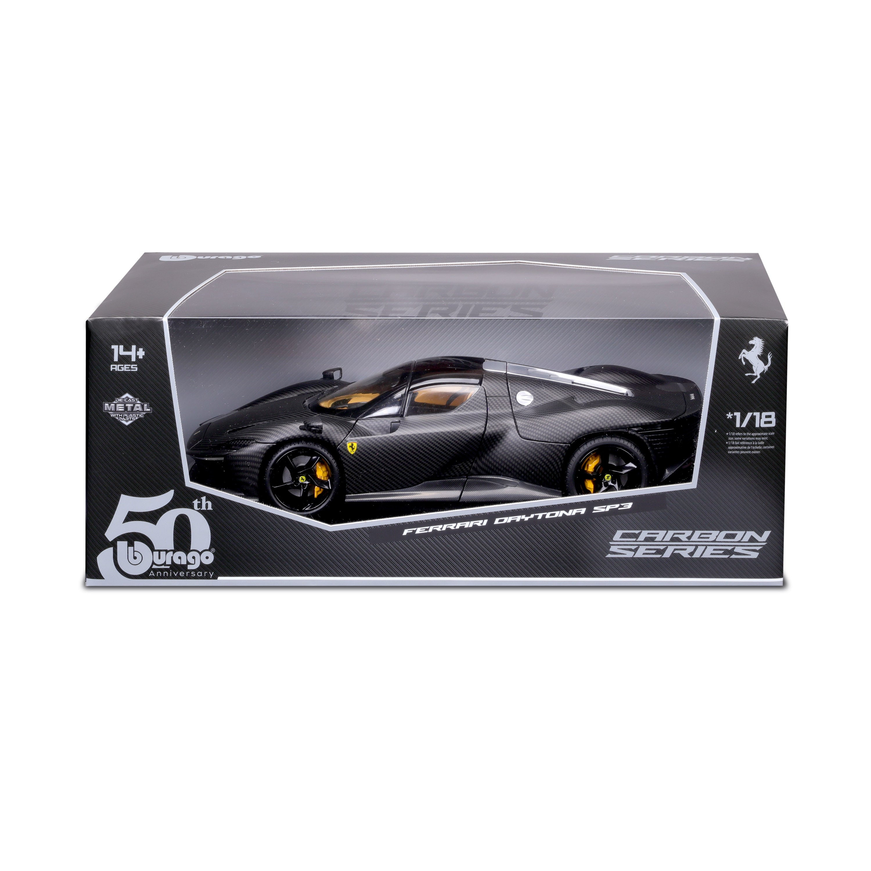 bburago-exclusive-series-ferrari-daytona-sp3-scala-1-18-50-anniversario-carbon-l image 2