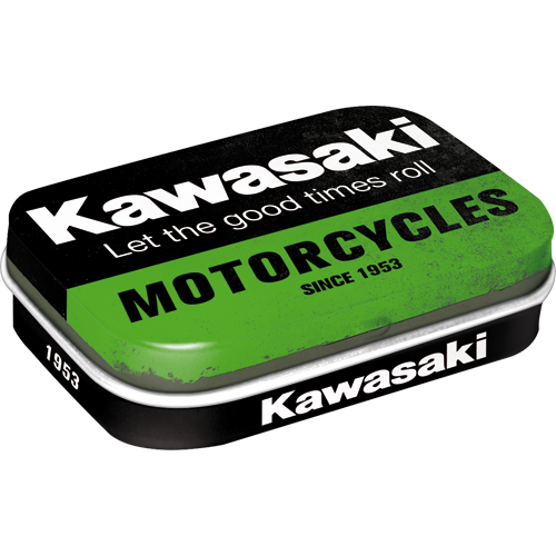 nostalgic-art-kawasaki-motorcycles-scatola-tascabile-con-mentine-6x4x1-6-cm image 1