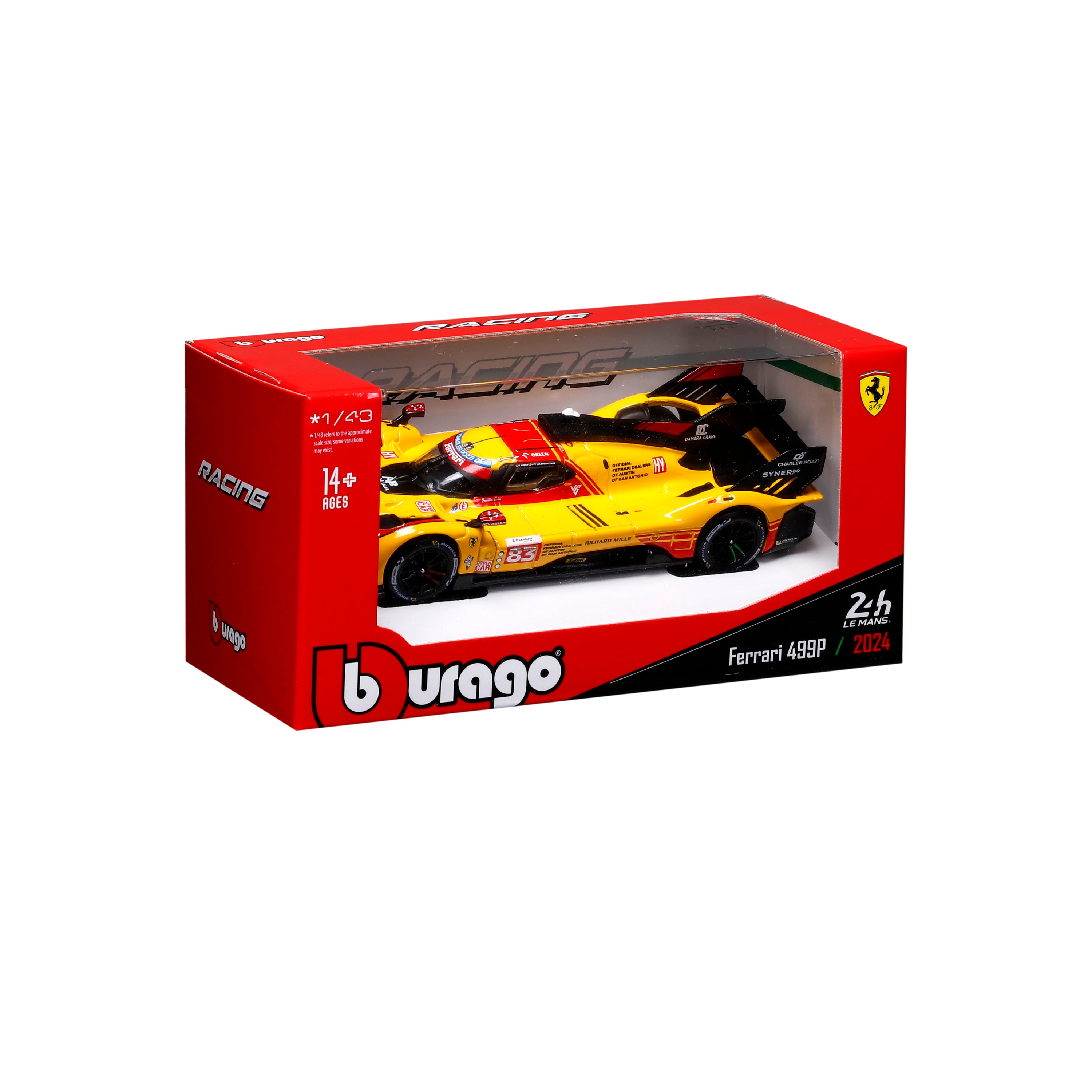 bburago-ferrari-499p-83-24h-le-mans-hypercar-2024-modellino-auto-1-43 image 2