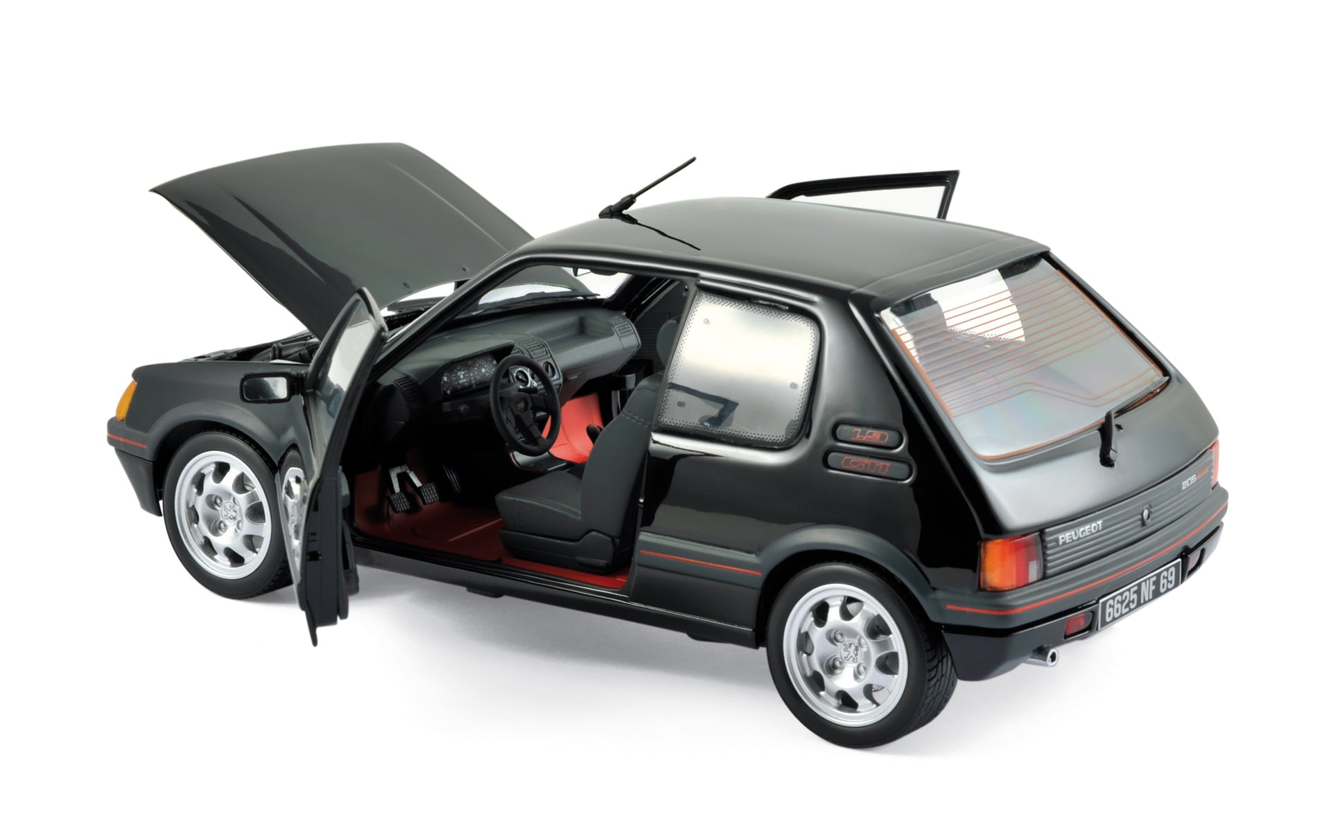 norev-peugeot-205-gti-1-9-1988-modellino-auto-1-18-nero image 1