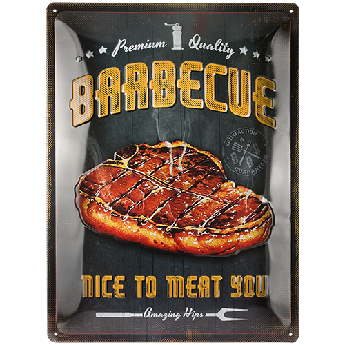 nostalgic-art-barbecue-nice-to-meat-you-targa-in-metallo-30x40-cm image 2