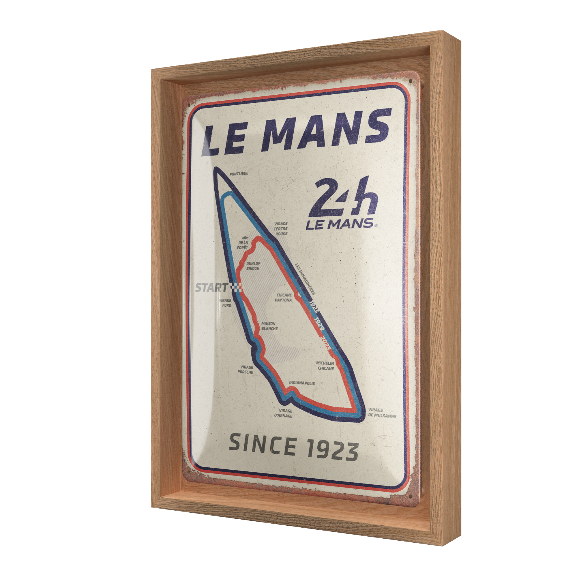 nostalgic-art-24h-le-mans-circuit-n-frame-m-edition-cornice-con-targa-24x33-5-cm image 1
