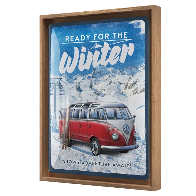 nostalgic-art-vw-bulli-ready-for-the-winter-targa-con-cornice-n-frame-l-33-5x44- image 1