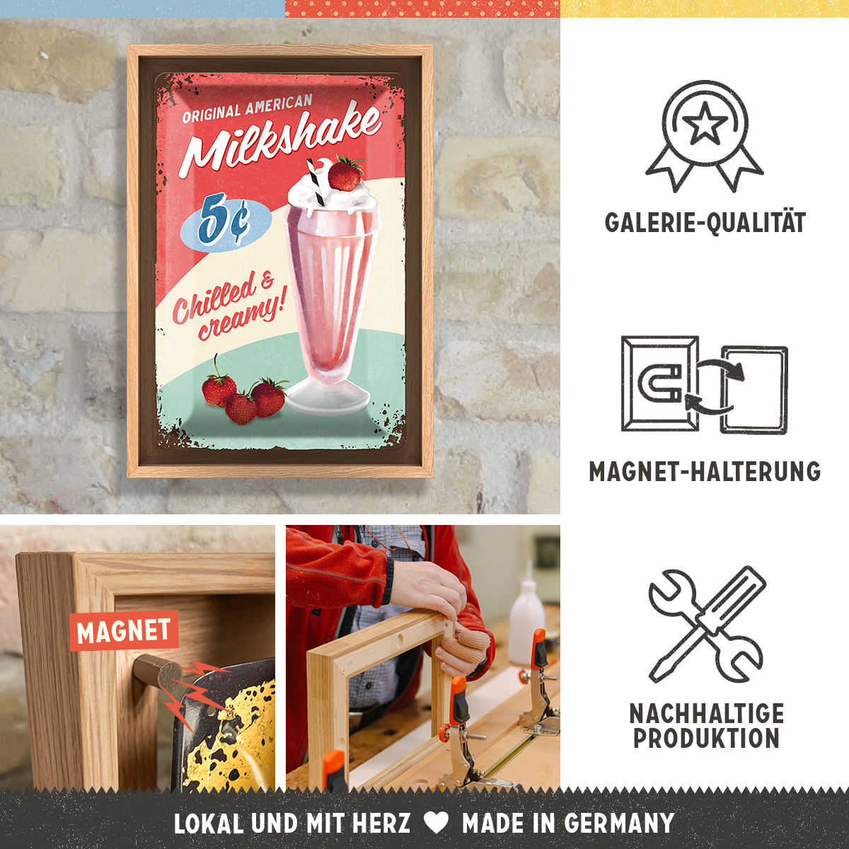 nostalgic-art-milkshake-n-frame-m-edition-quadro-con-cornice-legno-24x33-5-cm image 3