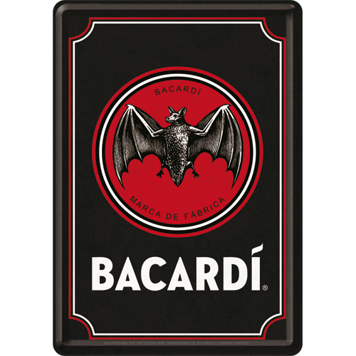 nostalgic-art-bacardi-logo-black-cartolina-in-metallo-10x14-cm image 1
