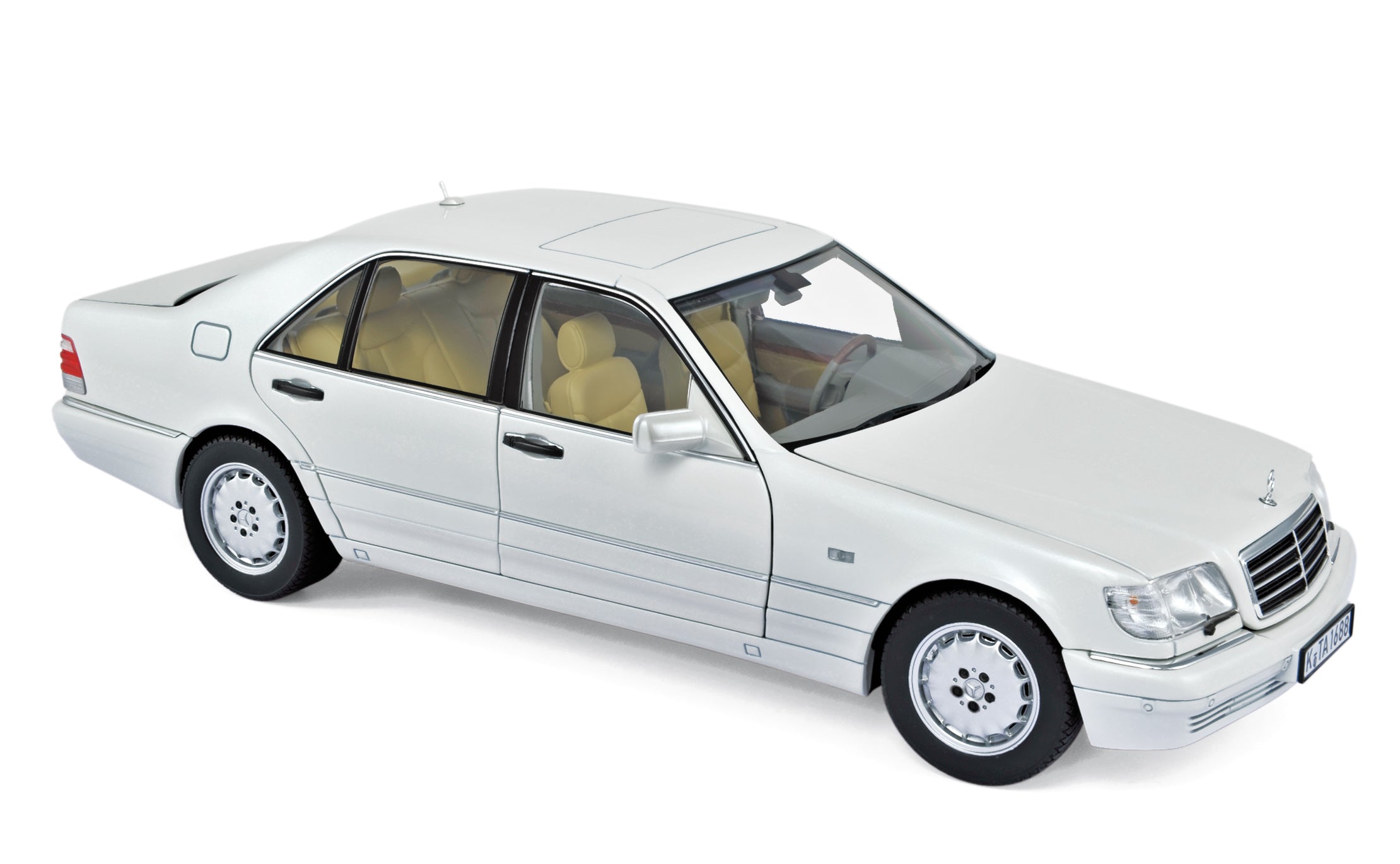 norev-mercedes-benz-s320-1997-bianco-metallizzato-1-18-modellino-youngtimer image 1