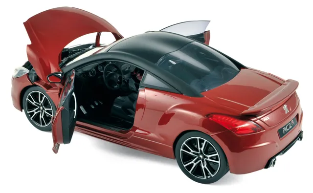 norev-peugeot-rcz-r-2013-erythr-e-red-black-matt-1-18-modellino-auto-die-cast image 1