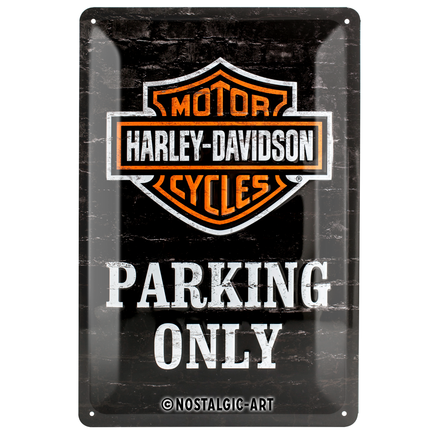 nostalgic-art-harley-davidson-parking-only-targa-in-metallo-20x30-cm image 1
