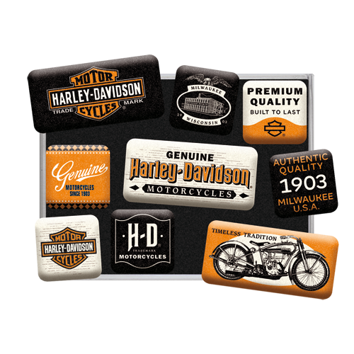nostalgic-art-harley-davidson-genuine-motorcycles-milwaukee-set-magneti-7x9-cm image 2
