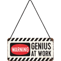 nostalgic-art-genius-at-work-targhetta-in-metallo-10x20-cm image 2