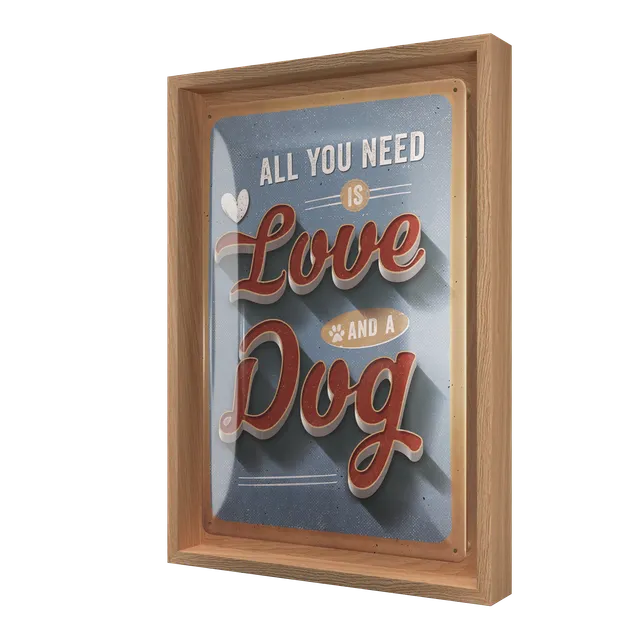 nostalgic-art-pfotenschild-love-dog-n-frame-m-edition-targa-con-cornice-24x33-5- image 1