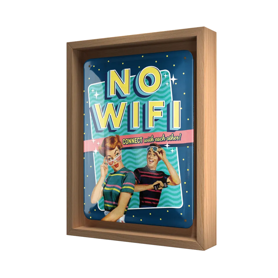 nostalgic-art-no-wifi-n-frame-s-edition-cornice-in-legno-insegna-metallo-18-5-x- image 1