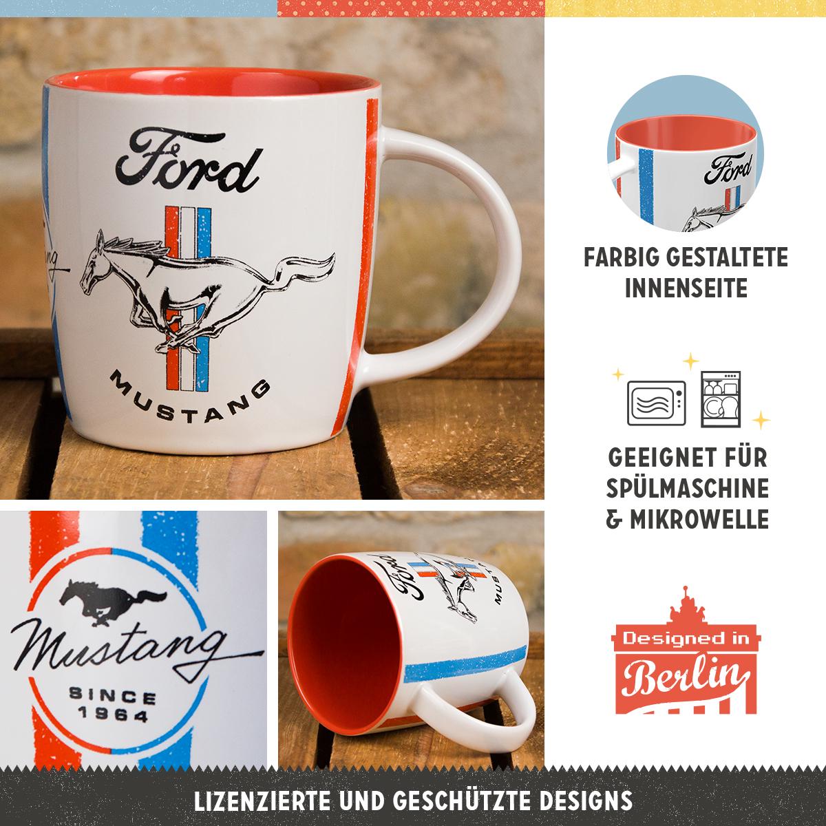 nostalgic-art-ford-mustang-set-3-tazze-in-ceramica-330-ml-gift-box-logo-gt-1967- image 3