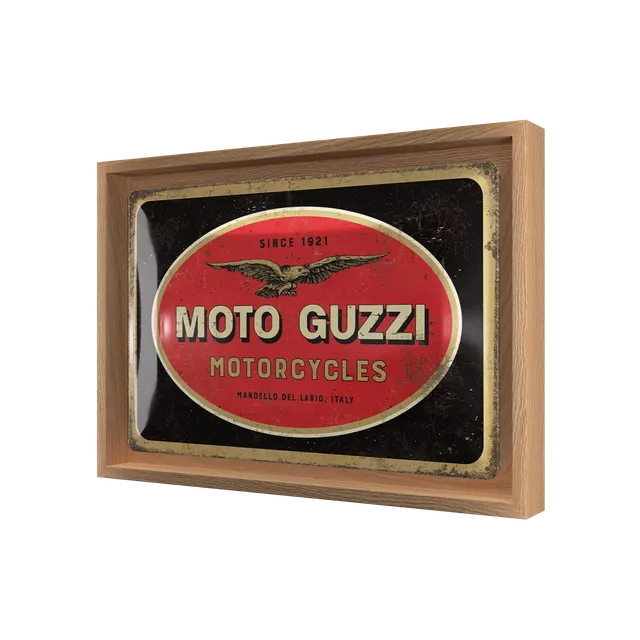 nostalgic-art-moto-guzzi-logo-motorcycles-insegna-n-frame-m-edition-24x33-5-cm image 1