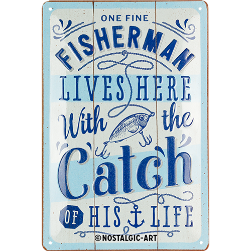 nostalgic-art-fisherman-catch-targa-in-metallo-20x30-cm image 2