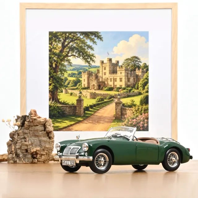 norev-mga-1955-modellino-auto-1-18-british-racing-green-roadster image 1